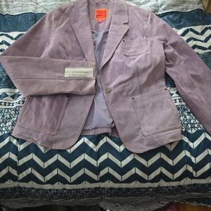 Isaac Mizrahi Lavender Suede Blazer
